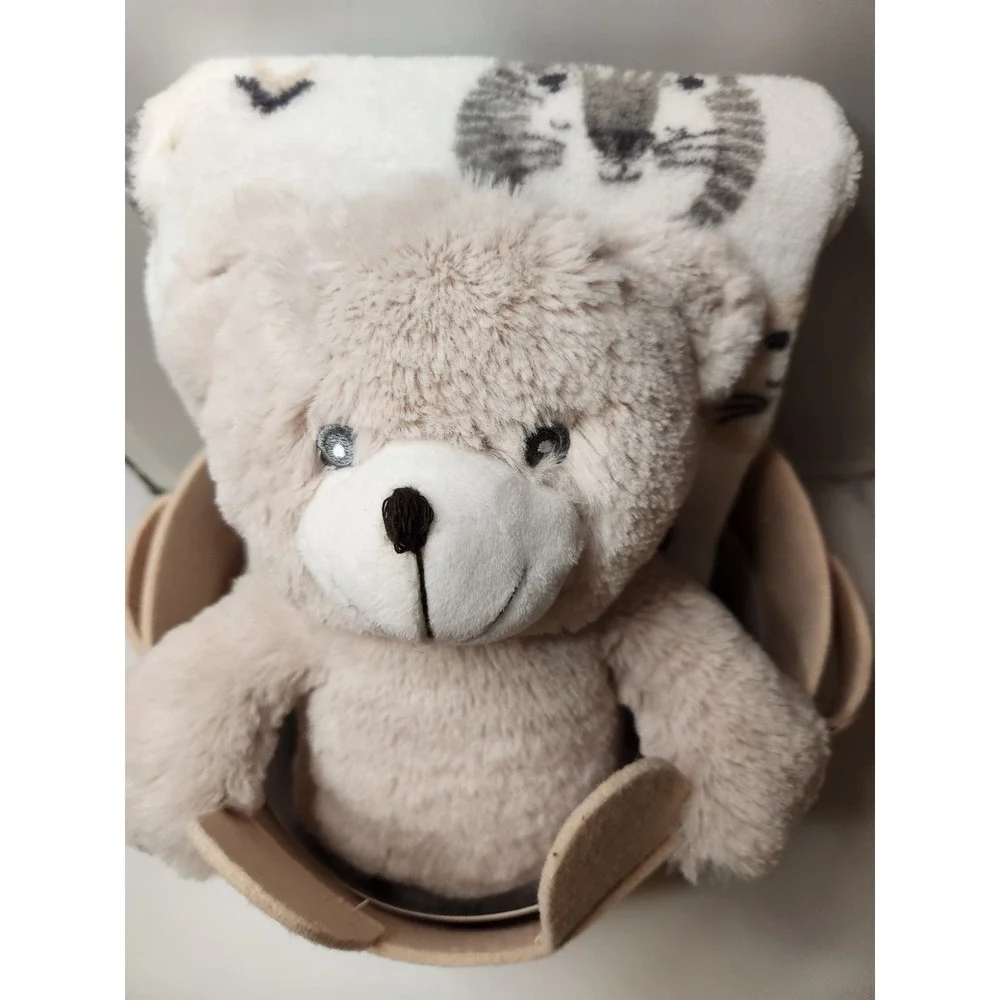 Brand New! Manhatten Baby Gift Set Plush Bear, Throw Blanket & Caddy  Great Gift